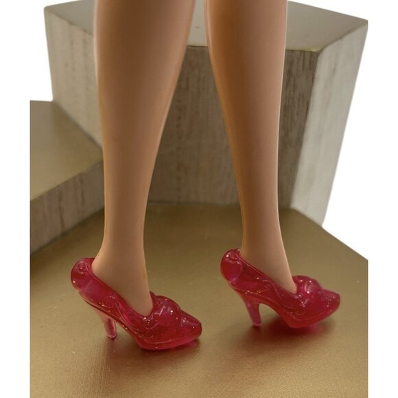 Barbie Disney Princess Doll Shoes SNOW WHITE Sparkle Glitter Pink High Heels 201 - Picture 2 of 9